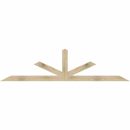 Ekena Millwork Saratoga Rough Sawn Timber Gable Bracket, Douglas Fir, 96"W x 24"H x 2"D x 4"F, 6/12 Pitch GBW096X24X0204SAR00RDF